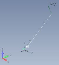 one single bush oriented with a local coordinate system  and offset defined by a vector;
loading: one nodal force at node 2;
boundary condition: clamped at node 1