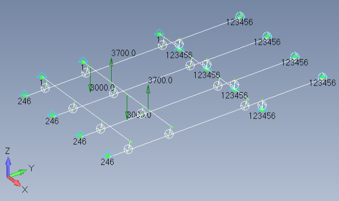 Final 1D FE model used for the standard floor structure validation